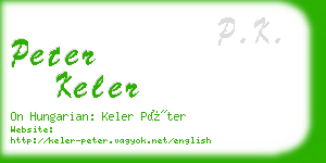 peter keler business card